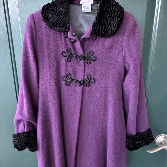 Vintage American Girl Sugar Plum Sugarplum Coat Wool Faux Fur Trim Size 12 EUC - Picture 3 of 10